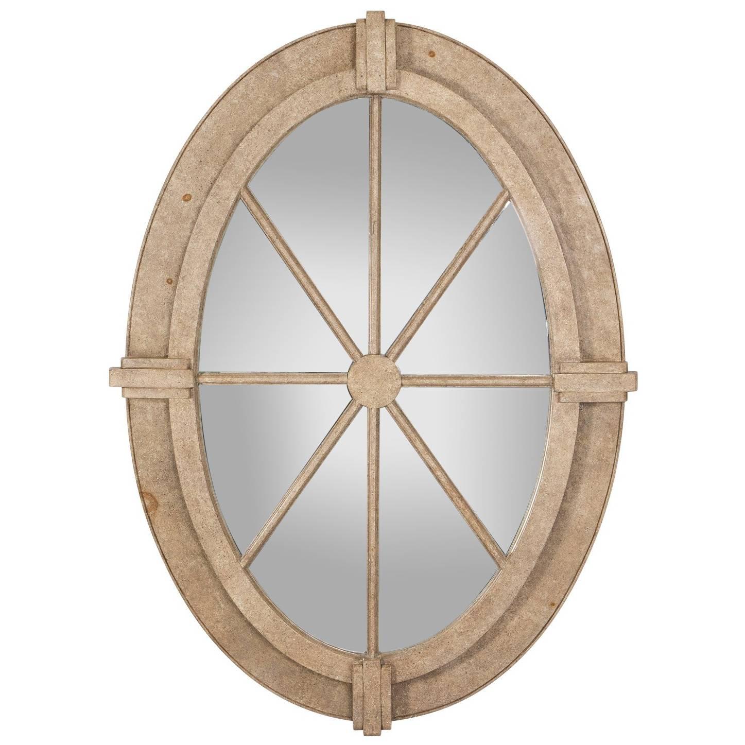 Painted Oval Window Frame Mirror