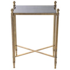 Brass and Black Marble Side Table