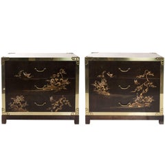 Black Lacquered Chinoiserie Chests