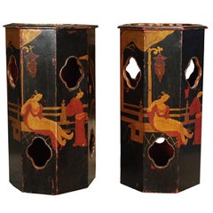 Pair of Chinese Lacquered Hat Stands