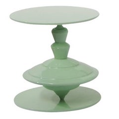 Spinning Top Green Coffee Table with Revolving Top Plane by Paolo Giordano