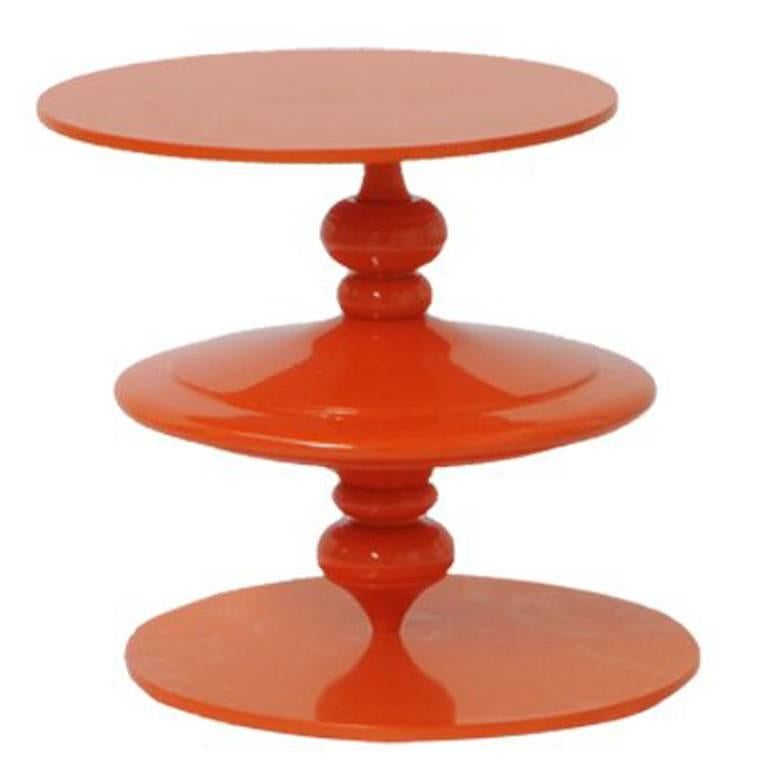 Spinning Red Top Coffee Table with Revolving Top Plane by Paolo Giordano, Italy For Sale