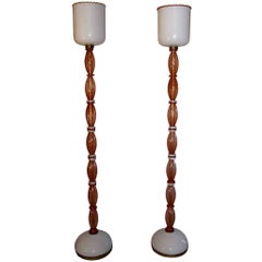 Pair of Murano Glass Vintage Floor Lamps