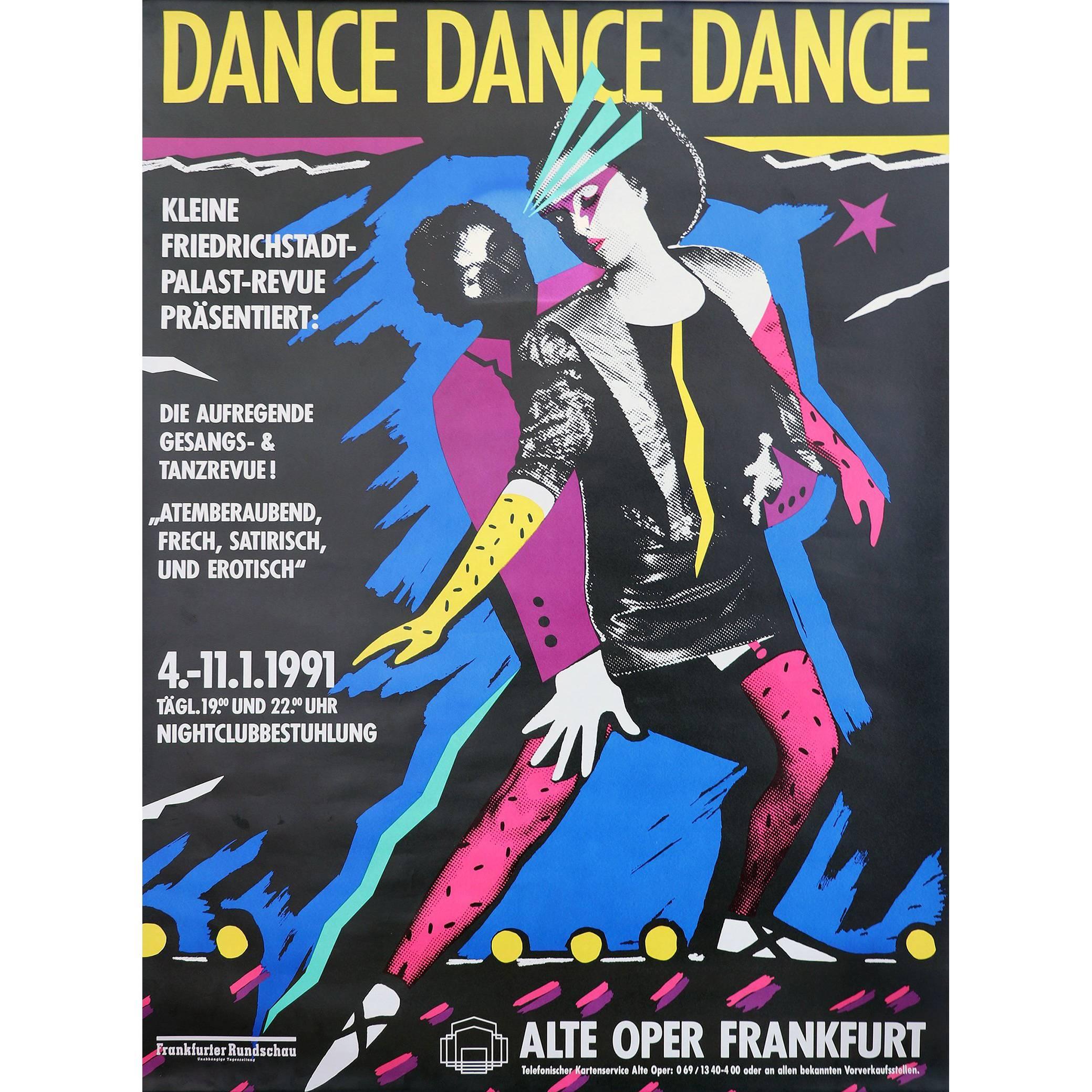 Affiche allemande « Dance » (danse danse dansante), 1991 en vente