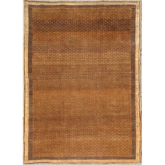 Vintage Turkish Rug with All-Over Modern Design in Brown and Cream 9