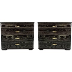 Pair of Cerused Oak Commodes by Raymond Loewy for Mengel