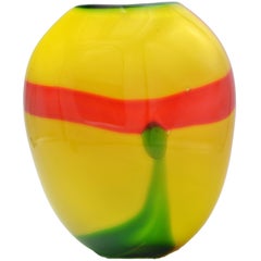Striking Yellow Murano Glass Vase