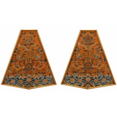 Pair of Spectacular Framed Antique Dragon Robe Fronts