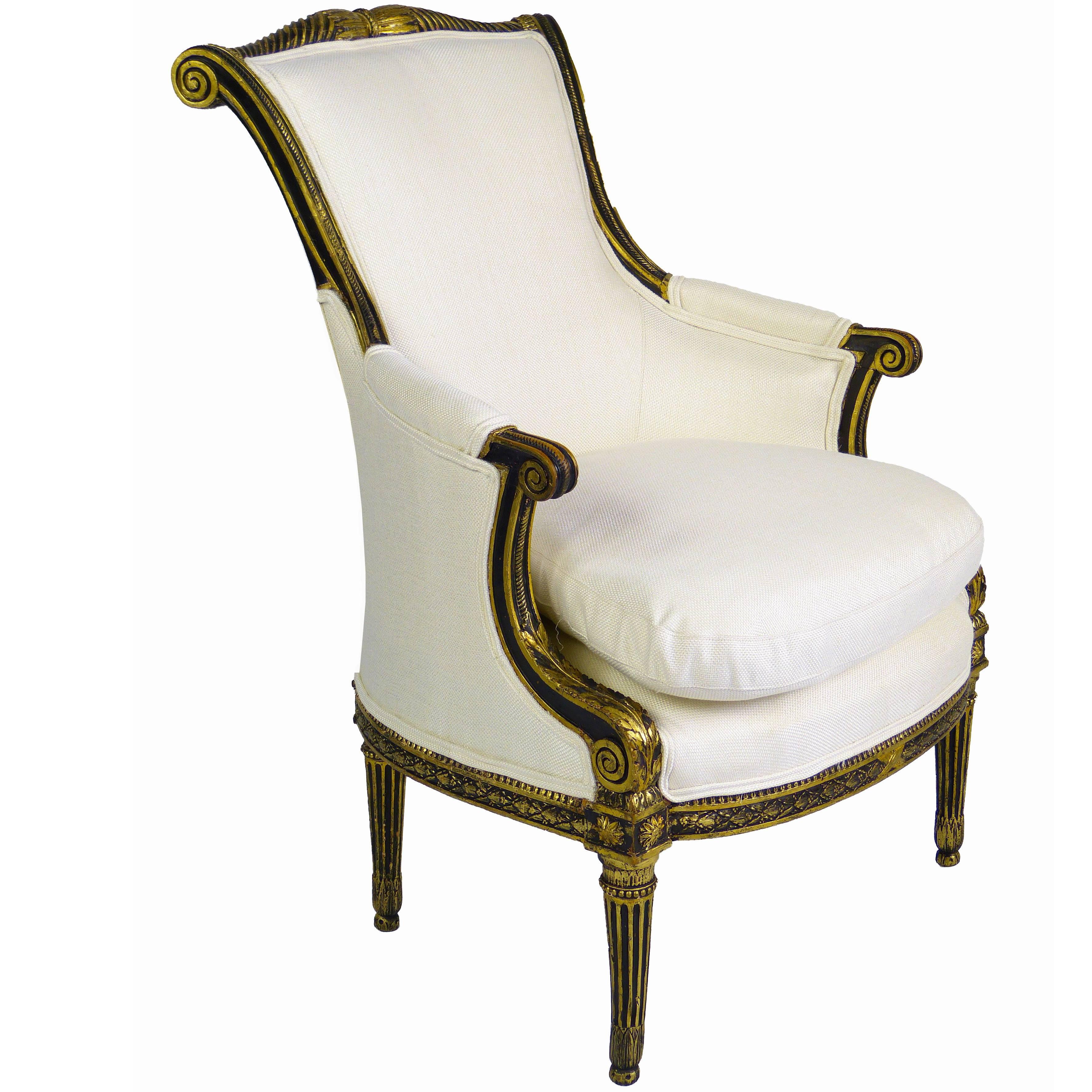 Armchair French Fauteuil 18th Century Louis XVI  by FC Menant