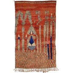 Vintage Berber Moroccan Rug with Abstract Tribal Design