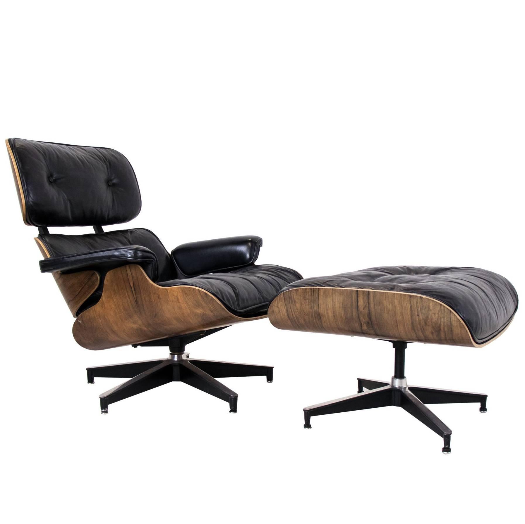 Rosewood Eames Lounge Chair and Ottoman