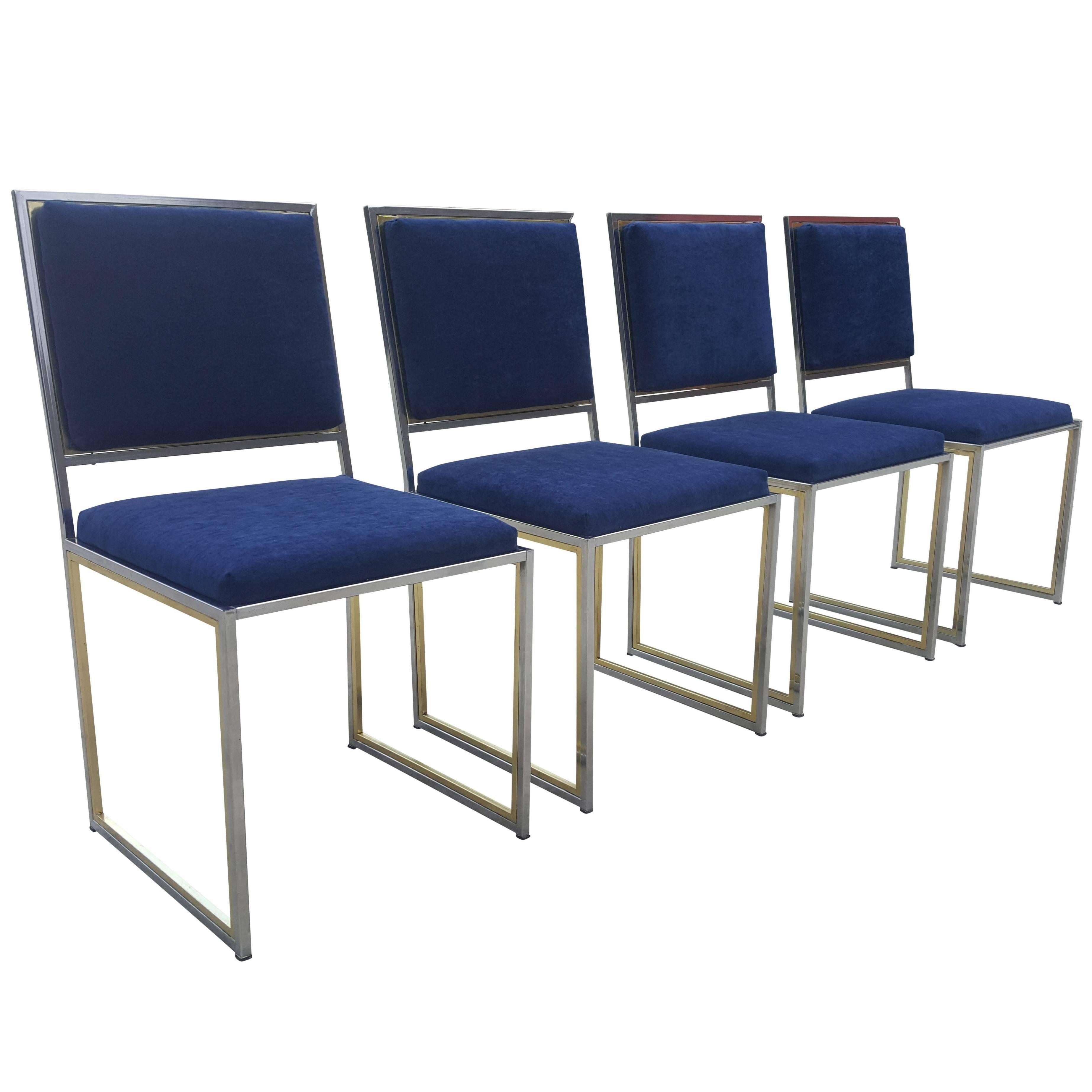 Set of Four Willy Rizzo Chairs For Sale