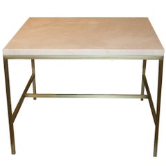Hogue Travertine Top Side Table