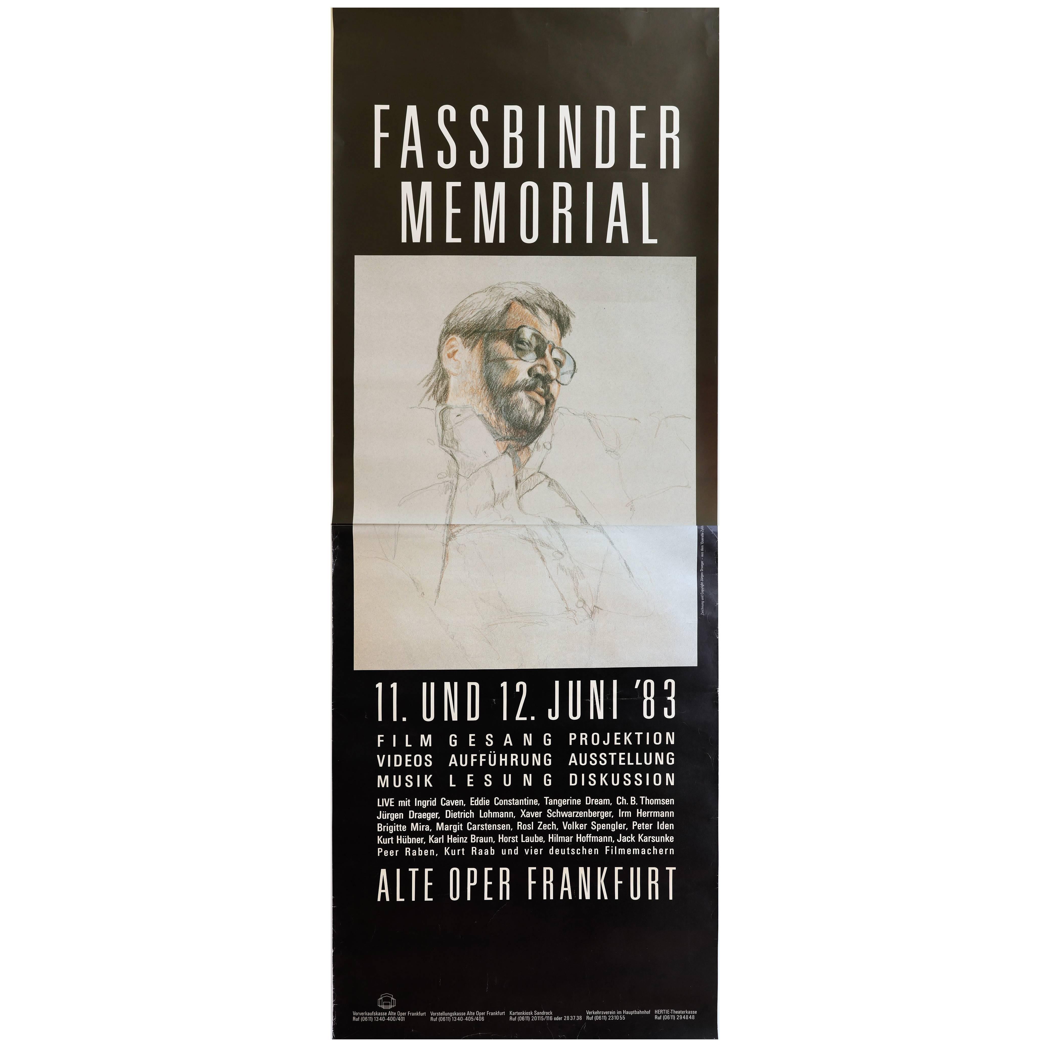Rare Two-Piece Poster for R.W. Fassbinder Memorial in Germany, 1983