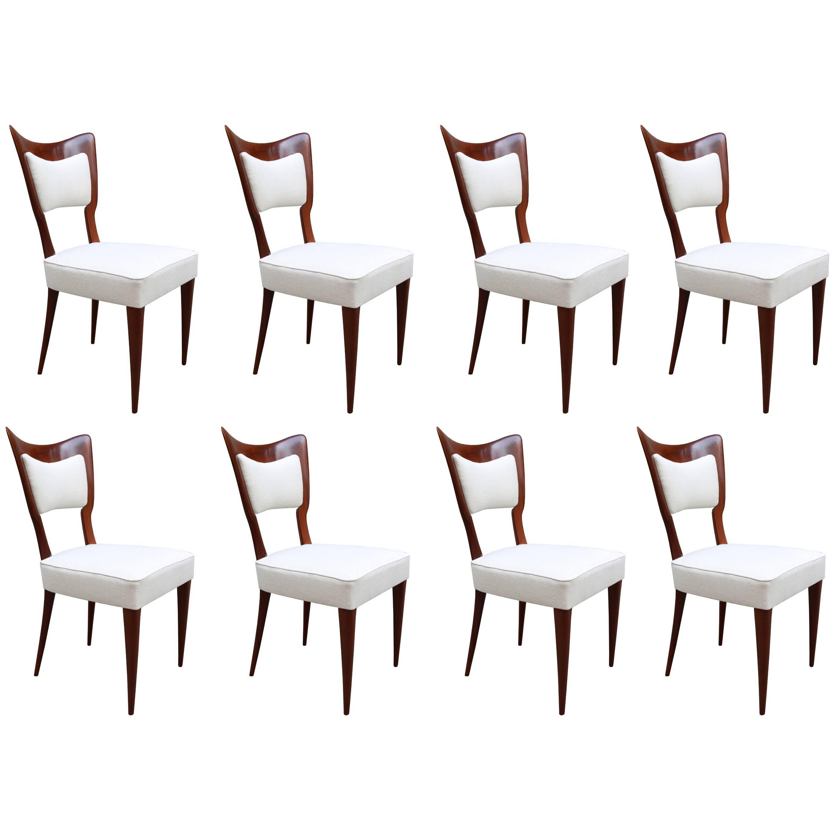 Paolo Buffa Designed Set of Eight Modernist Dining Chairs