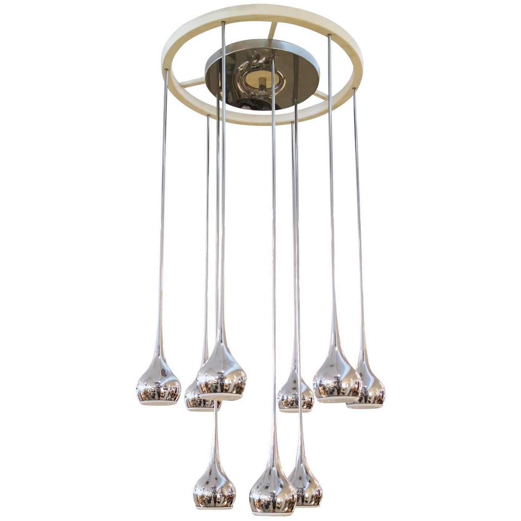 Signed Mid-Century Modern Chandelier by Esperia For Sale