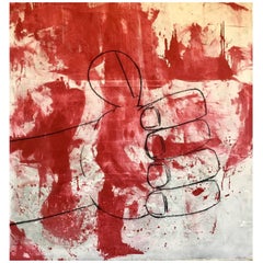 Large Contemporary Oil Painting "Red Thumb"