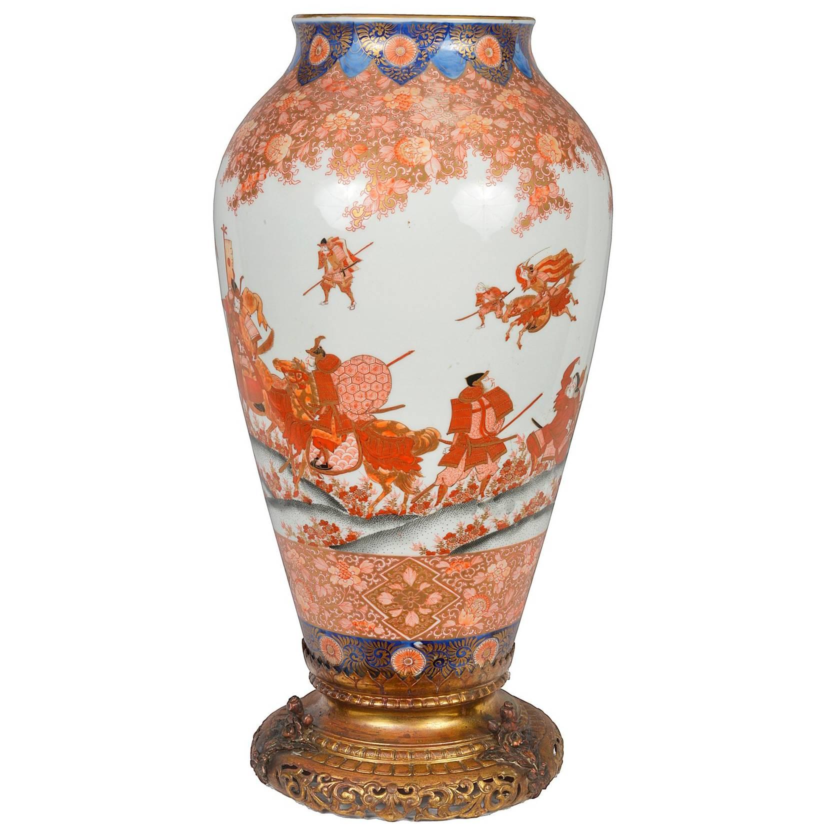 19th Century Japanese Fukagawa Karachi Vase or Lamp