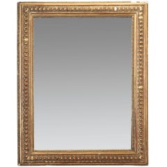 19th Century Giltwood Mirror with Original Plate