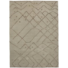 Modern Rug with Minimalist Style and High Low Pile, Two Layer Barjasteh Rug
