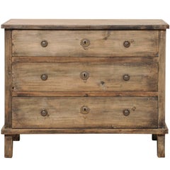 Antique Swedish, 19th Century, Wood Chest with Washes of Grey, Taupe and Dark Brown