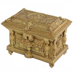 Antique French Gilt Bronze Jewellery Casket, circa 1870 2