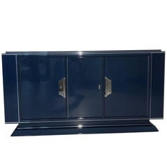 Large Art Deco Sideboard in Sapphire Blue