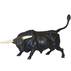Bronze Wall Street Style Bull Figure 11