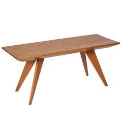 Oregon Pine Coffee Table by Andre Sornay, French, 1950s 10