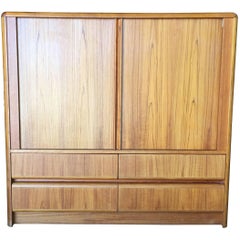 Side Rolling Front Wardrobe w Media Center, Chest of Drawers 