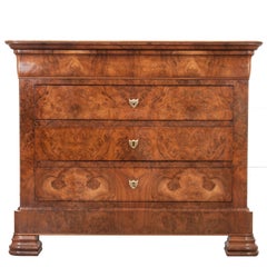 French 19th Century Louis Philippe Burl Walnut Commode