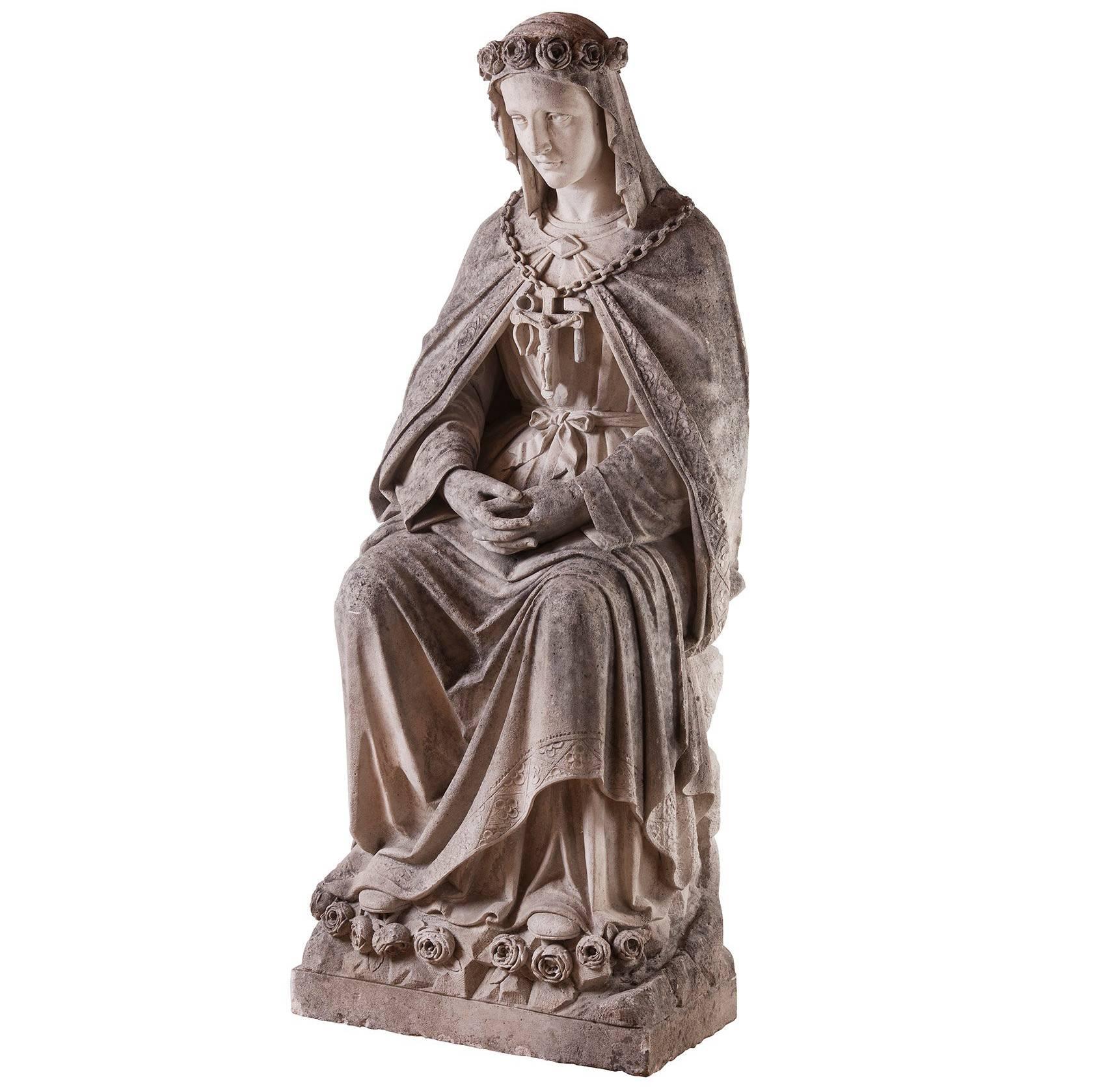 La Salette, Lady Maria, statue from 1900, 149cm For Sale