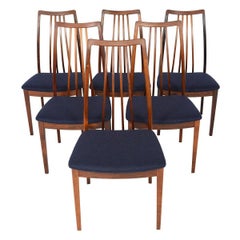 Set of Six Danish Modern Kofod Larsen Rosewood High Back Dining Chairs 5