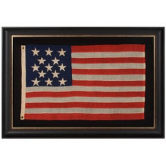 Entirely Hand-Sewn Used American Flag of the 1861-1876 Era with 13 Stars