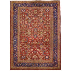 Antique Red Ziegler Sultanabad Rug