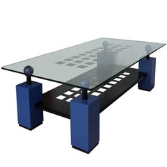Blue Coffee Table 1980 "Memphis Style"