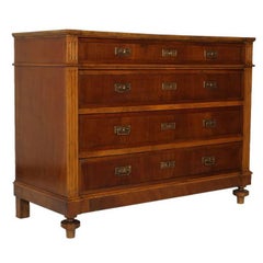 Last 19th Century Commode Chest of Drawers, Walnut, Restored and Polished to Wax