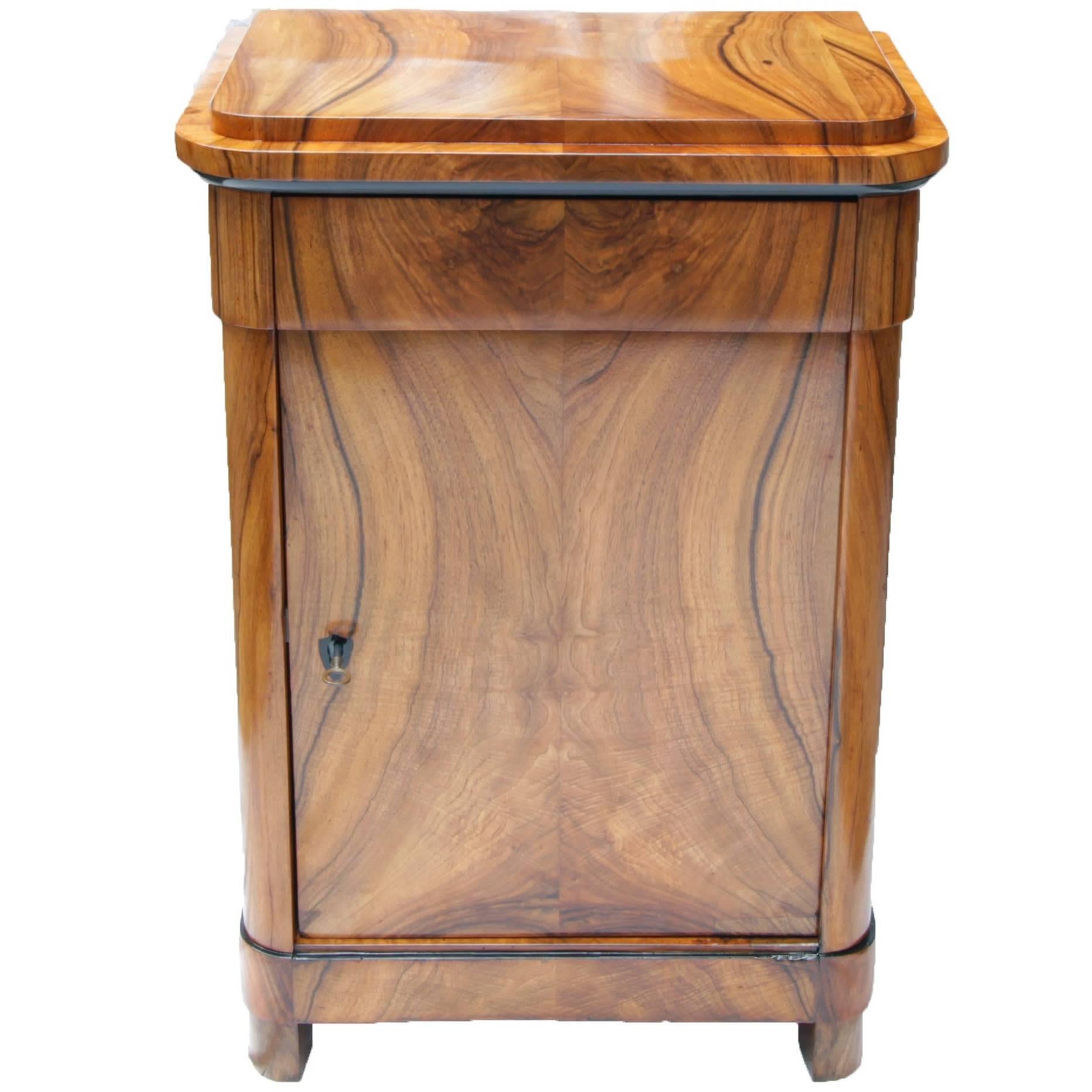 Rare 19th Century Biedermeier Walnut Pillar Cupboard