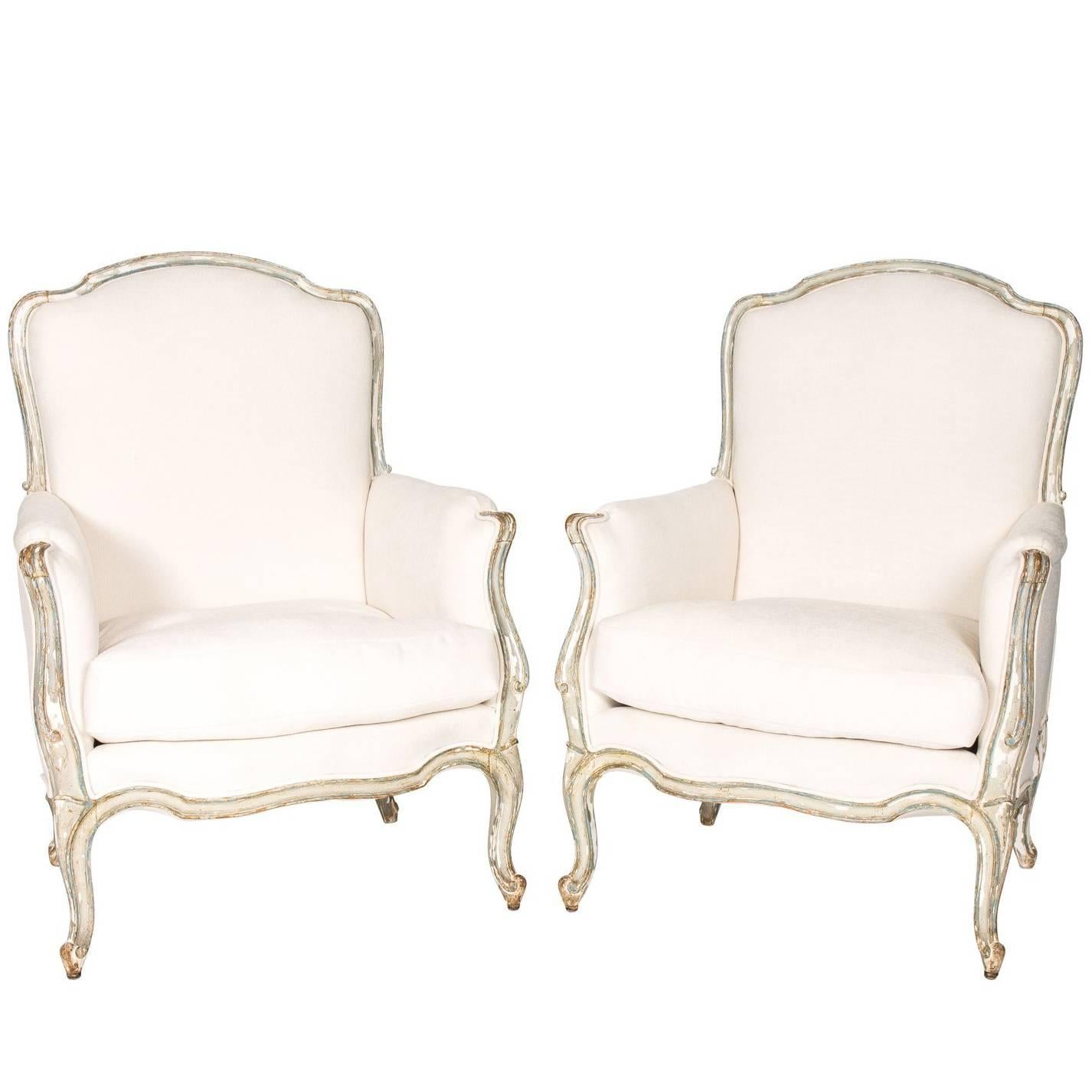 Pair of 19th Century Italian Bergère Chairs