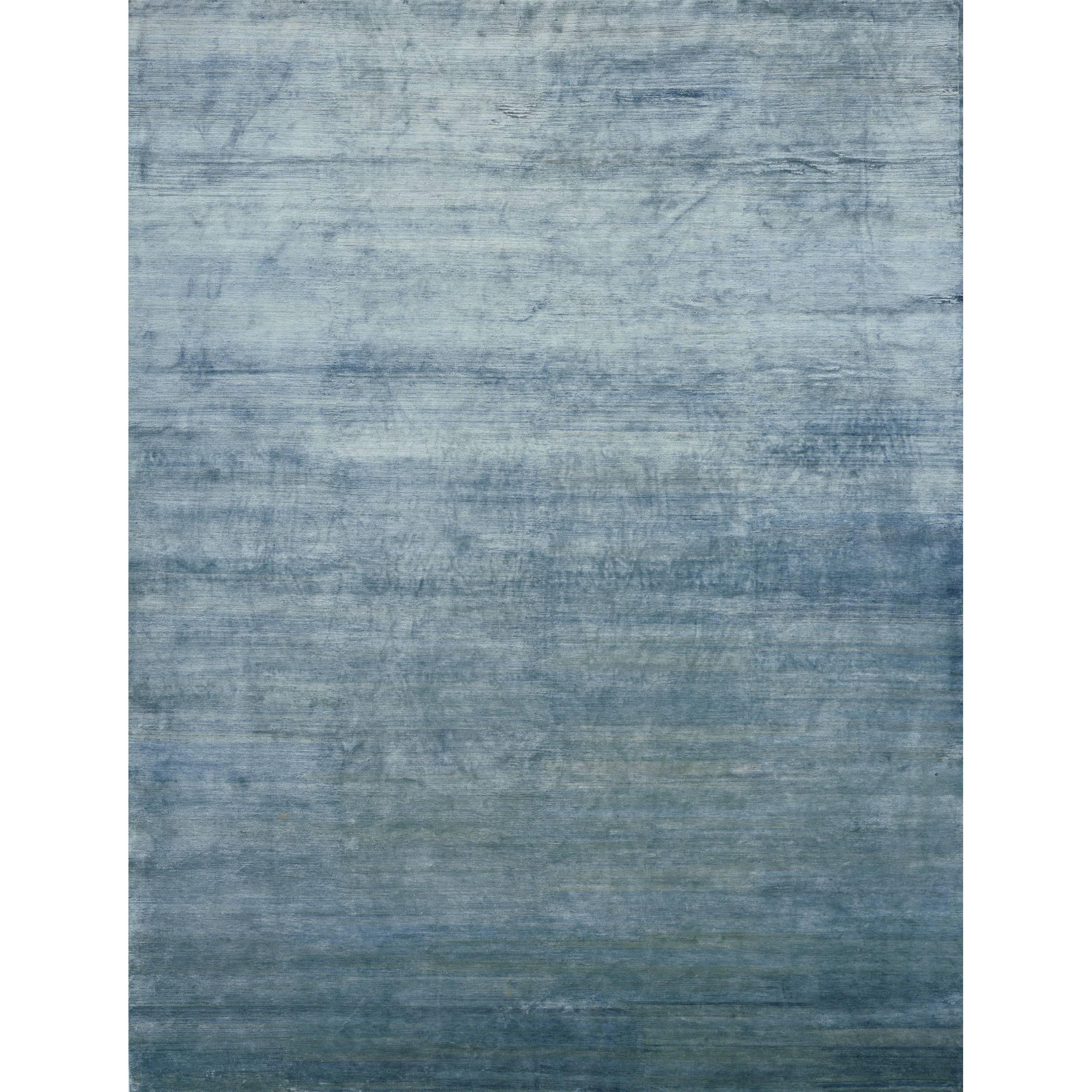 Solid Blue Handmade Area Rug Colored With Natural Indigo Dye 10x14