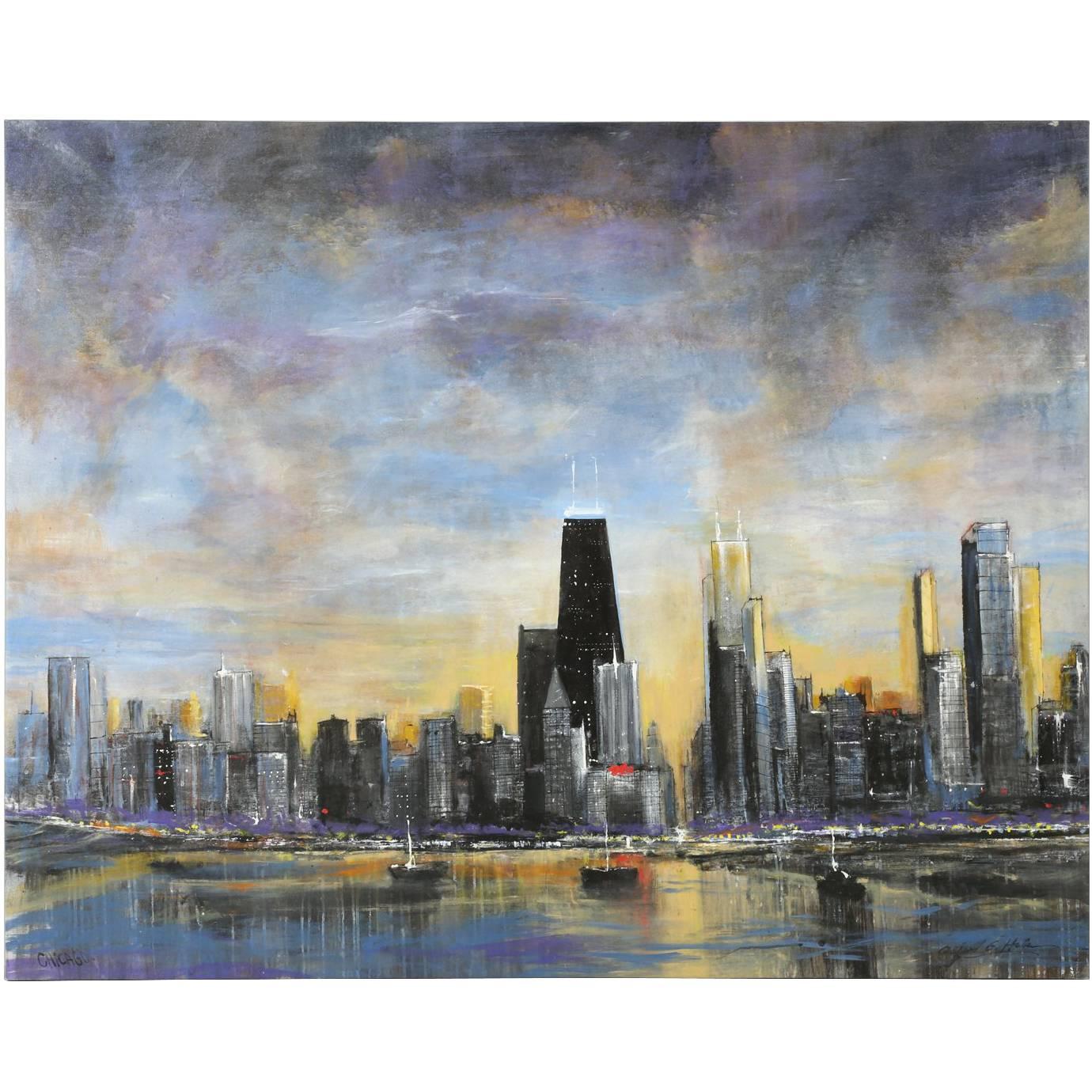 Oil Painting of the Chicago Skyline