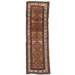 Antique Malayer Persian Runner with Warm Artisan and Mid-Century Modern Style