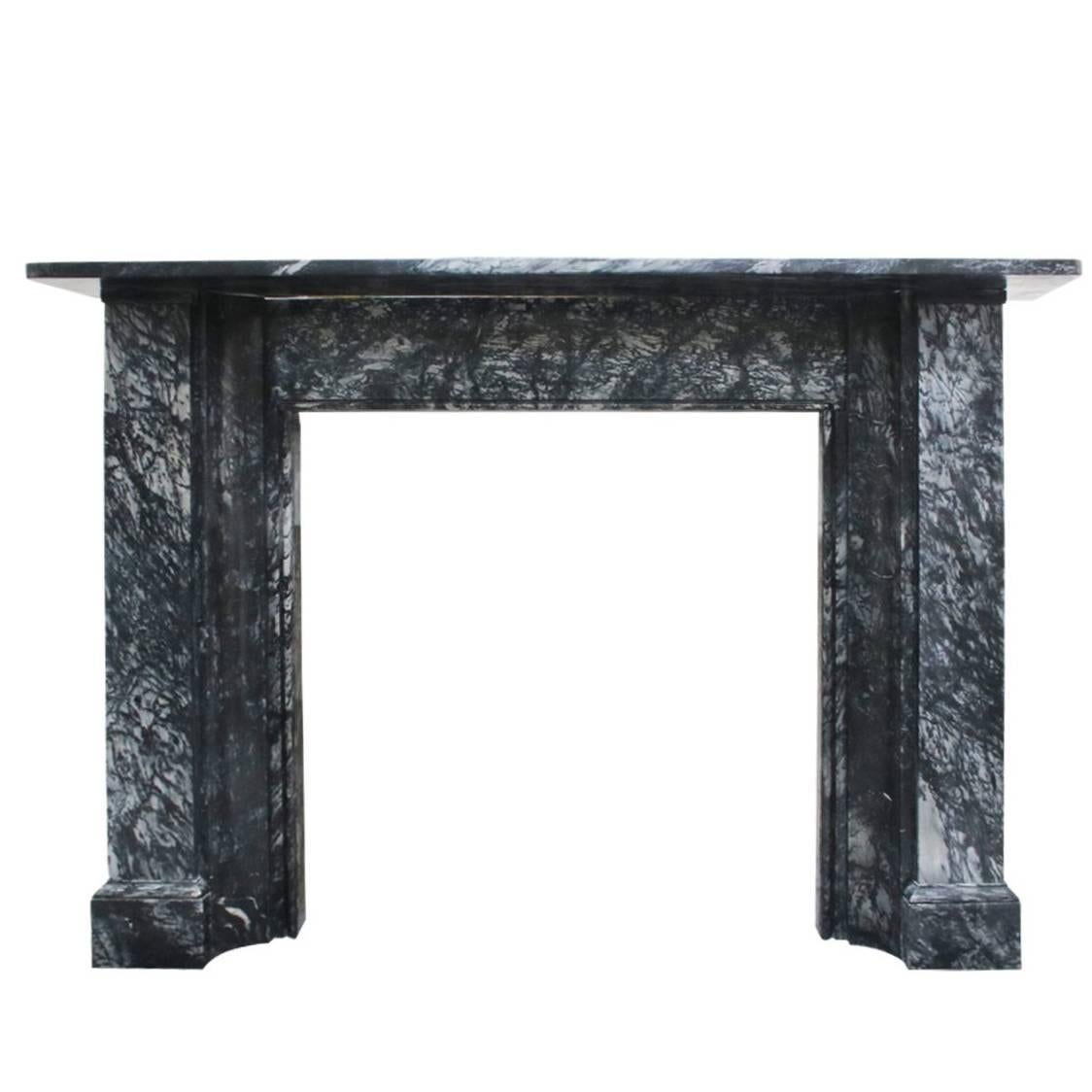 Large Mid-19th Century Grey Marble Fireplace Surround