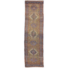 Antique Heriz Persian Runner with Modern Tribal Style