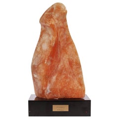 E.S. Rubinow Large Abstract Carved Stone Sculpture Titled "Poised"