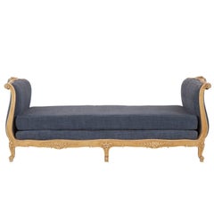 Early 20th Century French Linen Daybed