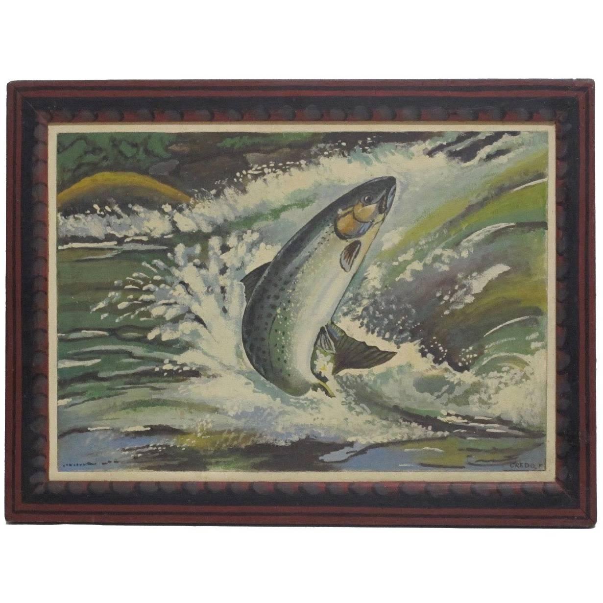 American Folk Art Fish Painting