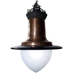 Impressive Copper, Porcelain and Milk Glass Street Lamp 2