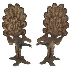 Pair of Italian Venetian Grotto Peacock Side Chairs