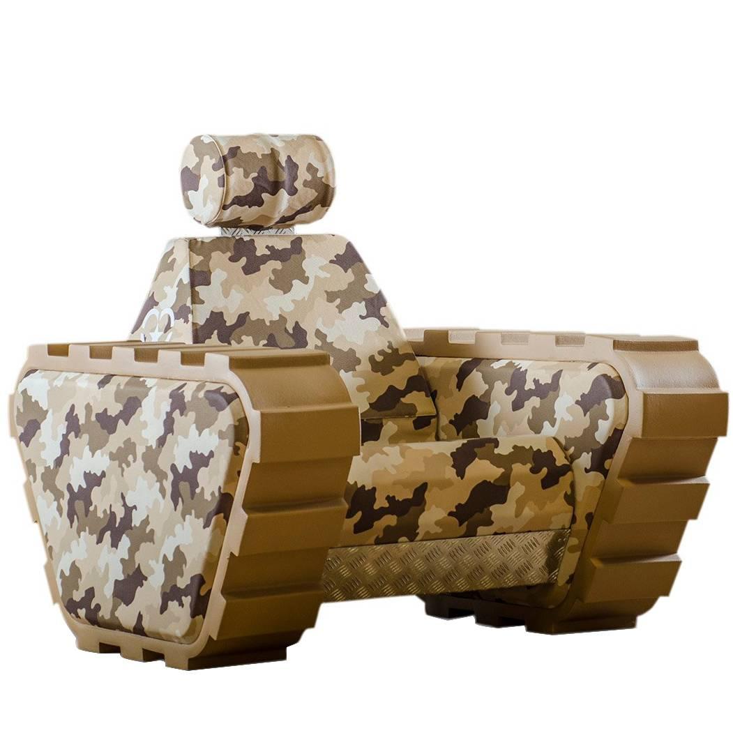 Armchair "Armychair Col" Handcrafted Polyurethane Foam Camo Desert For Sale